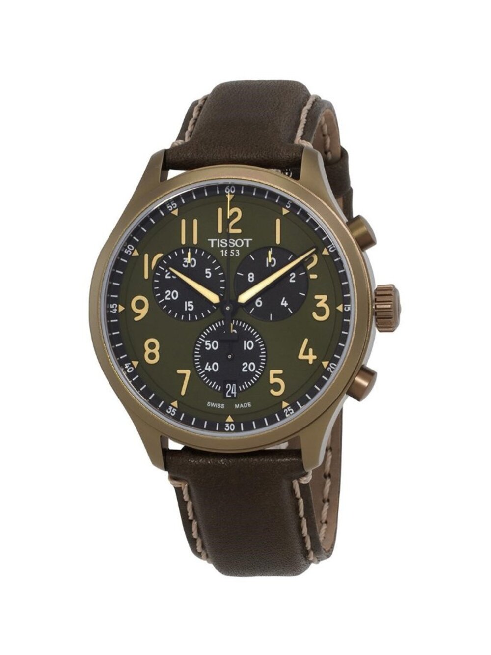 NWT Tissot Chrono XL Quartz Khaki Dial Men's Watch